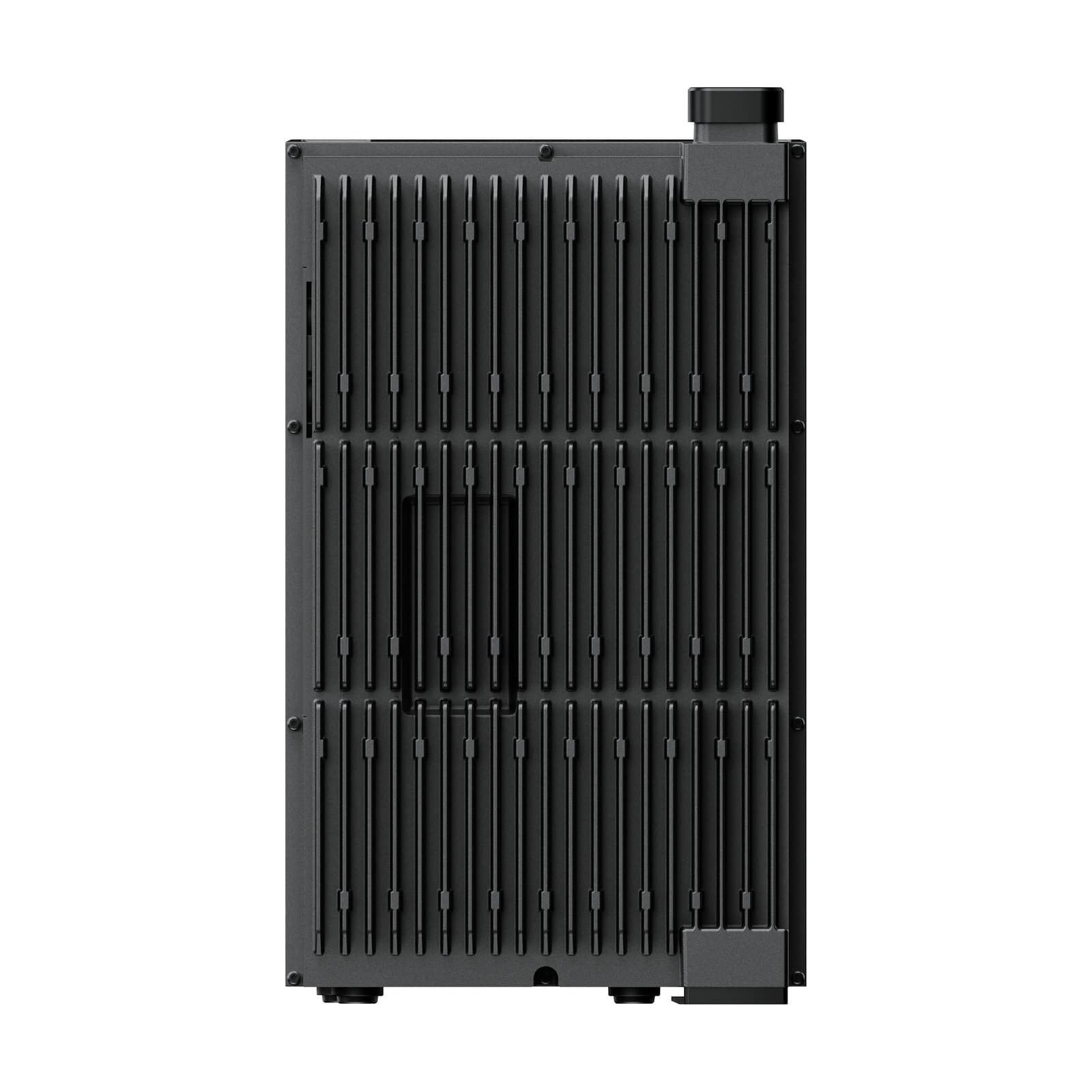 Achterkant van de uitbreidingsbatterij met koelribben